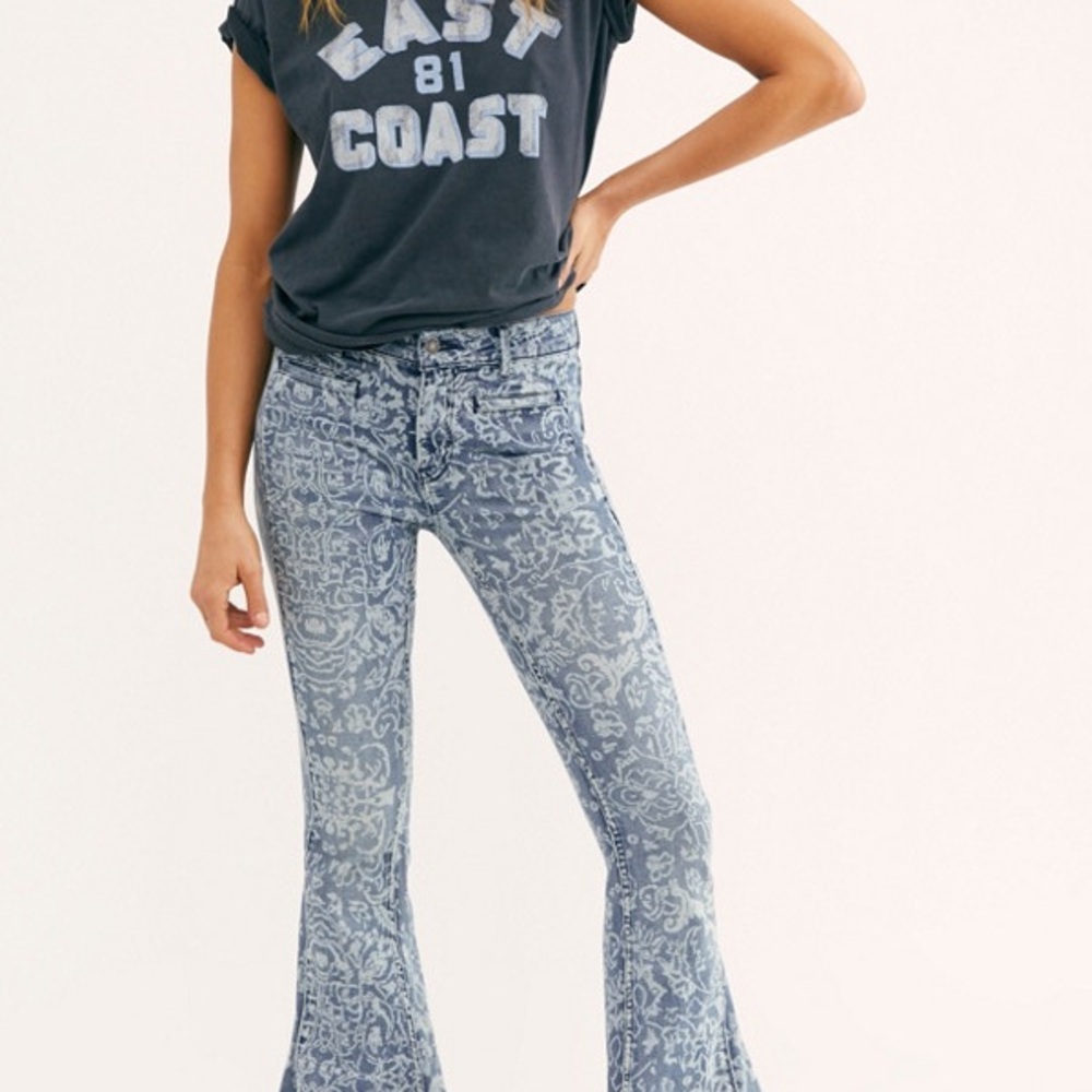Free people Dream Lover Flare Printed Jeans